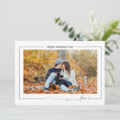 Eenvoudig Gelukkig Valentijnsdag Paar Hou van je F Feestdagenkaart (Staand voorkant)