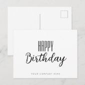 Eenvoudig Gelukkig Verjaardag Zakelijk Briefkaart (Voorkant / Achterkant)