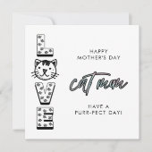 Eenvoudig gelukkige Moederdag van het kattenvoer Kaart (Voorkant)