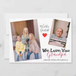 eenvoudig Gelukkige Vaderdag, opa twee foto Feestdagenkaart