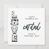 Eenvoudig gelukkige Vaderdag van het kattenvoer Kaart (Voorkant)