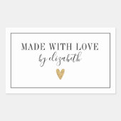Eenvoudig gemaakt met liefdeslabel rechthoekige sticker (Voorkant)