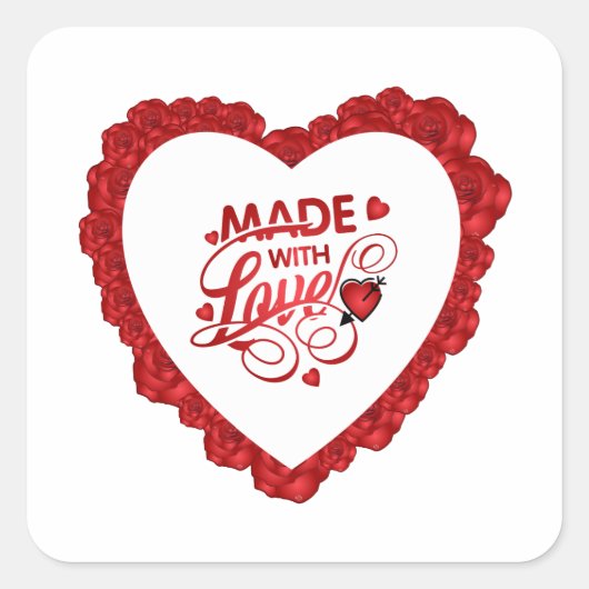 Eenvoudig gemaakt met Love Quote Valentijn | STICK Vierkante Sticker (Voorkant)