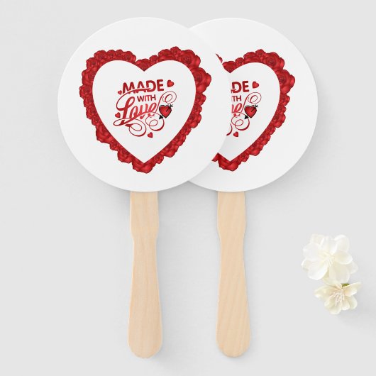 Eenvoudig gemaakt met Valentijn voor liefdesoffert Handwaaier (Voorkant en achterkant)
