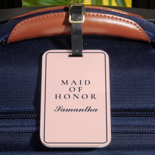 EENVOUDIG GEMAAKT VAN HONOR OXFORD BLAUW EN PINK BAGAGELABEL (Voorkant Insitu 2)