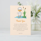 Eenvoudig Gender Neutraal Duck Baby shower Bedankkaart (Staand voorkant)