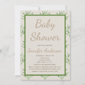 Eenvoudig Gender Neutraal Groen Tan Baby shower Kaart (Voorkant)