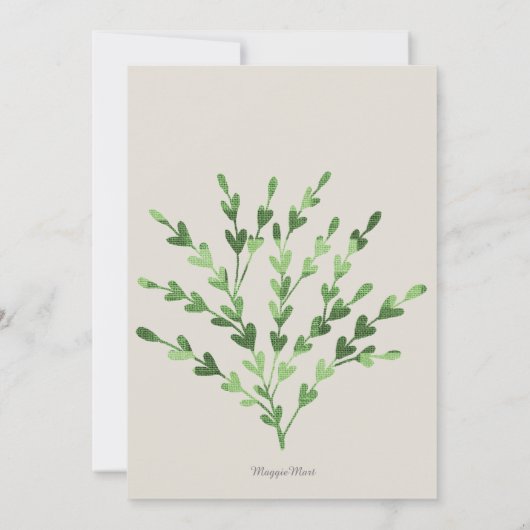 Eenvoudig Gender Neutraal Groen Tan Baby shower Kaart (Achterkant)