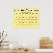 Eenvoudig genderneutraal vervaldatum Baby shower s Poster (Keuken)