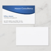 Eenvoudig Generic Blue en White Curved Visitekaart Visitekaartje (Voorkant / Achterkant)