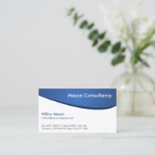 Eenvoudig Generic Blue en White Curved Visitekaart Visitekaartje (Staand voorkant)