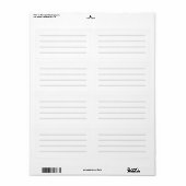 Eenvoudig generiek gelinieerd beschrijfbaar label  (Full Sheet)