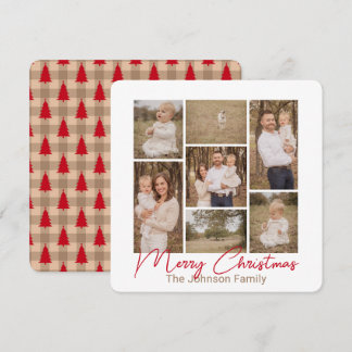 Eenvoudig genieten Landelijke rode foto kerstkaart