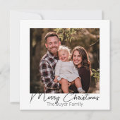 Eenvoudig genot Eén foto Doodle Kerstkaart (Voorkant)