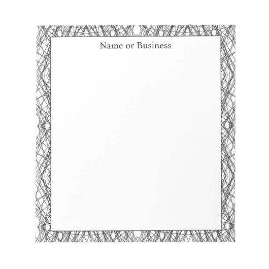 Eenvoudig geometrisch Abstract zwart-wit Notitiebl Notitieblok (Voorkant)