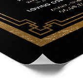 Eenvoudig Geometrisch gouden zwarte bruiloft Poster (Hoek)