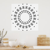 Eenvoudig Geometrisch Mandala Kleurplaat Ontwerp Poster (Keuken)