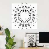 Eenvoudig Geometrisch Mandala Kleurplaat Ontwerp Poster (Thuiskantoor)