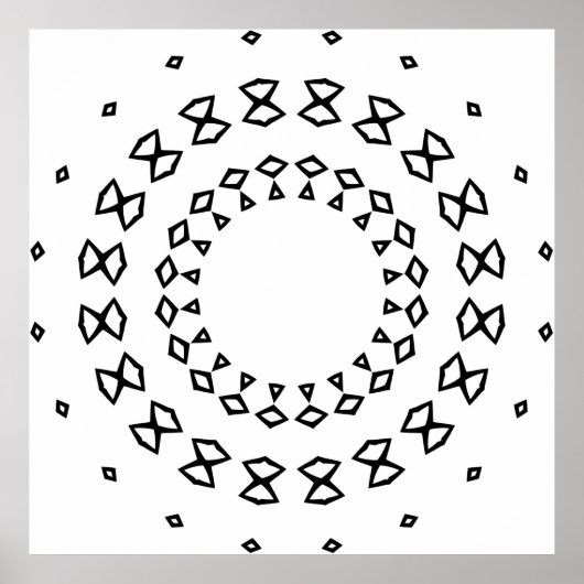 Eenvoudig Geometrisch Mandala Kleurplaat Ontwerp Poster (Voorkant)