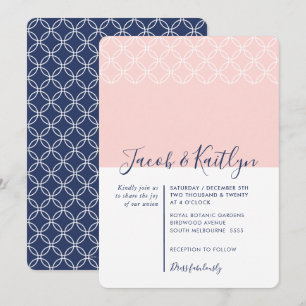 EENVOUDIG GEOMETRISCH PATROON marineblauw bord blu Kaart
