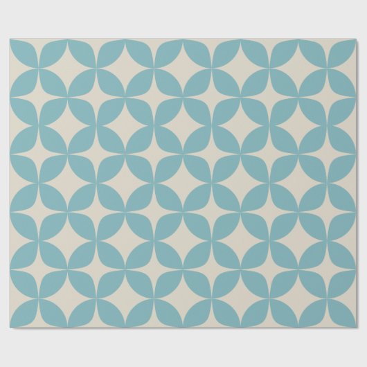 Eenvoudig geometrisch patroonpasta Blauwgroen blau Cadeaupapier (Vlak)