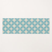 Eenvoudig geometrisch patroonpasta Blauwgroen blau Yogamat (Voorkant (horizontaal))