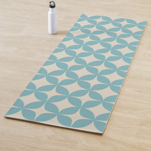 Eenvoudig geometrisch patroonpasta Blauwgroen blau Yogamat