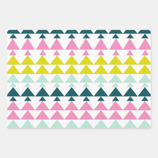 Eenvoudig geometrisch patroonroonroze munt Chartre Inpakpapier Vel (Voorkant 3)