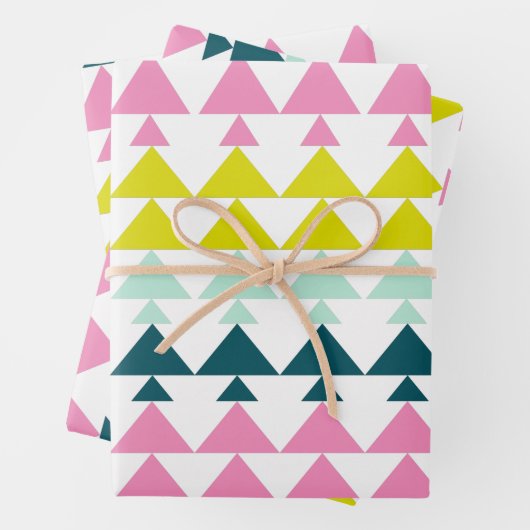 Eenvoudig geometrisch patroonroonroze munt Chartre Inpakpapier Vel (In situ)