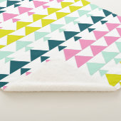 Eenvoudig geometrisch patroonroonroze munt Chartre Sherpa Deken (3/4)