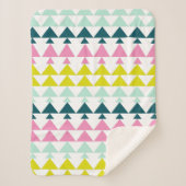 Eenvoudig geometrisch patroonroonroze munt Chartre Sherpa Deken (Voorkant)