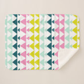 Eenvoudig geometrisch patroonroonroze munt Chartre Sherpa Deken (Voorkant (horizontaal))