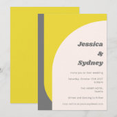 Eenvoudig geometrisch plekje Geel Grijs Weddenscha Kaart (Voorkant / Achterkant)