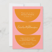 Eenvoudig geometrisch roze Oranje modern Vrijgezel Kaart (Voorkant)