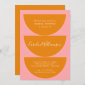 Eenvoudig geometrisch roze Oranje modern Vrijgezel Kaart (Voorkant / Achterkant)