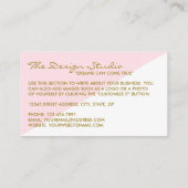 Eenvoudig Geometrisch Wit en Gold Foil-effect Visitekaartje (Achterkant)