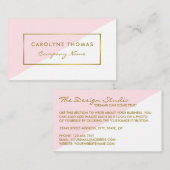 Eenvoudig Geometrisch Wit en Gold Foil-effect Visitekaartje (Voorkant / Achterkant)