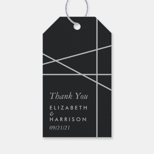 Eenvoudig geometrische stijl-weddenschap cadeaulabel (Voorkant)