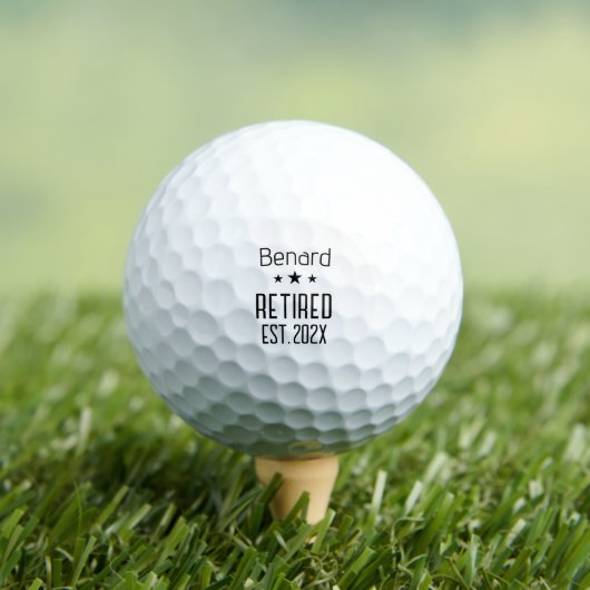 Eenvoudig Gepensioneerd Aangepaste Naam Jaar Sterr Golfballen (Insitu Shirt)