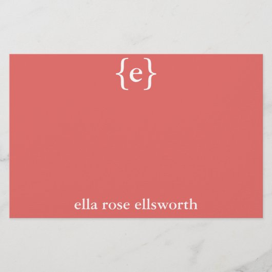 Eenvoudig gepersonaliseerd Briefpapier (Voorkant)