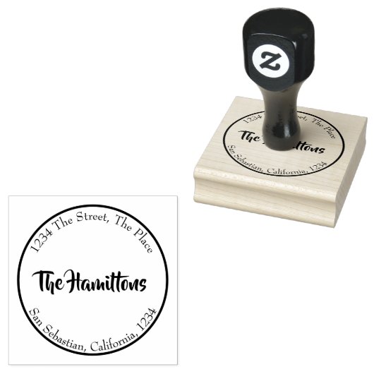 Eenvoudig gepersonaliseerd (cirkelrand) rubberstempel (Gestempeld)