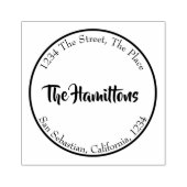 Eenvoudig gepersonaliseerd (cirkelrand) rubberstempel (Afrduk)