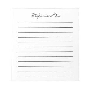 Eenvoudig gepersonaliseerd door Elegant Black Notitieblok