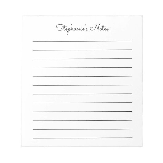 Eenvoudig gepersonaliseerd door Elegant Black Notitieblok (Voorkant)