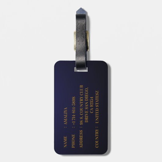 Eenvoudig, gepersonaliseerd en één-van-een-soort d bagagelabel (Achterkant verticaal)