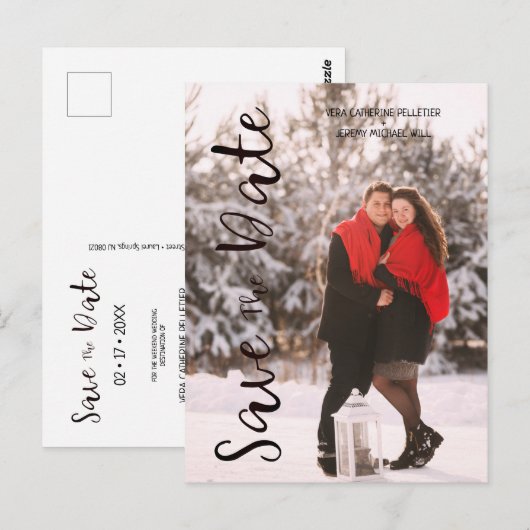 Eenvoudig, gepersonaliseerd foto-Verloving Briefkaart (Voorkant / Achterkant)