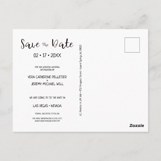 Eenvoudig, gepersonaliseerd foto-Verloving Briefkaart (Achterkant)