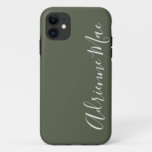 Eenvoudig gepersonaliseerd Groen Case-Mate iPhone Case (Achterkant)