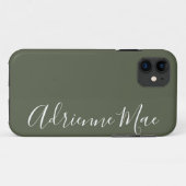 Eenvoudig gepersonaliseerd Groen Case-Mate iPhone Case (Achterkant (horizontaal))