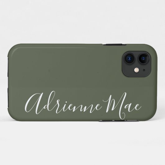 Eenvoudig gepersonaliseerd Groen Case-Mate iPhone Case (Achterkant (horizontaal))